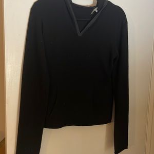 JAMES PERSE WOMENS 100% CASHMERE HOODIE W FRONT POCKET GREAT PREOWNED CONDITION